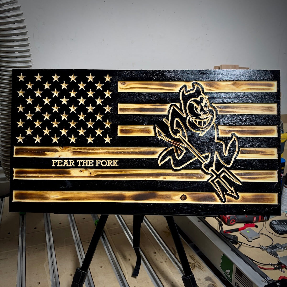 Small Arizona State Wooden Flag
