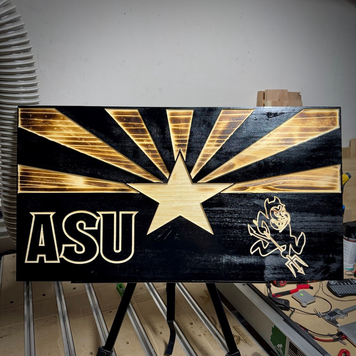 Small Arizona State Wooden Flag