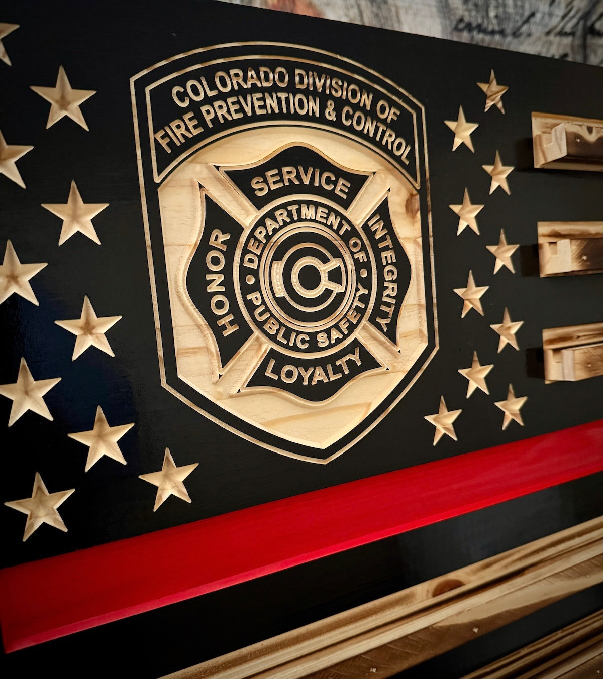 Custom Red Line Challenge Coin Holder