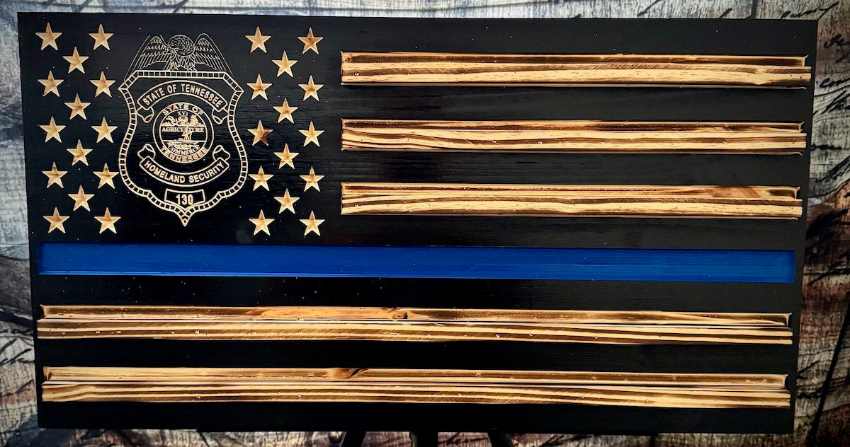 Custom Blue Line Challenge Coin Holder