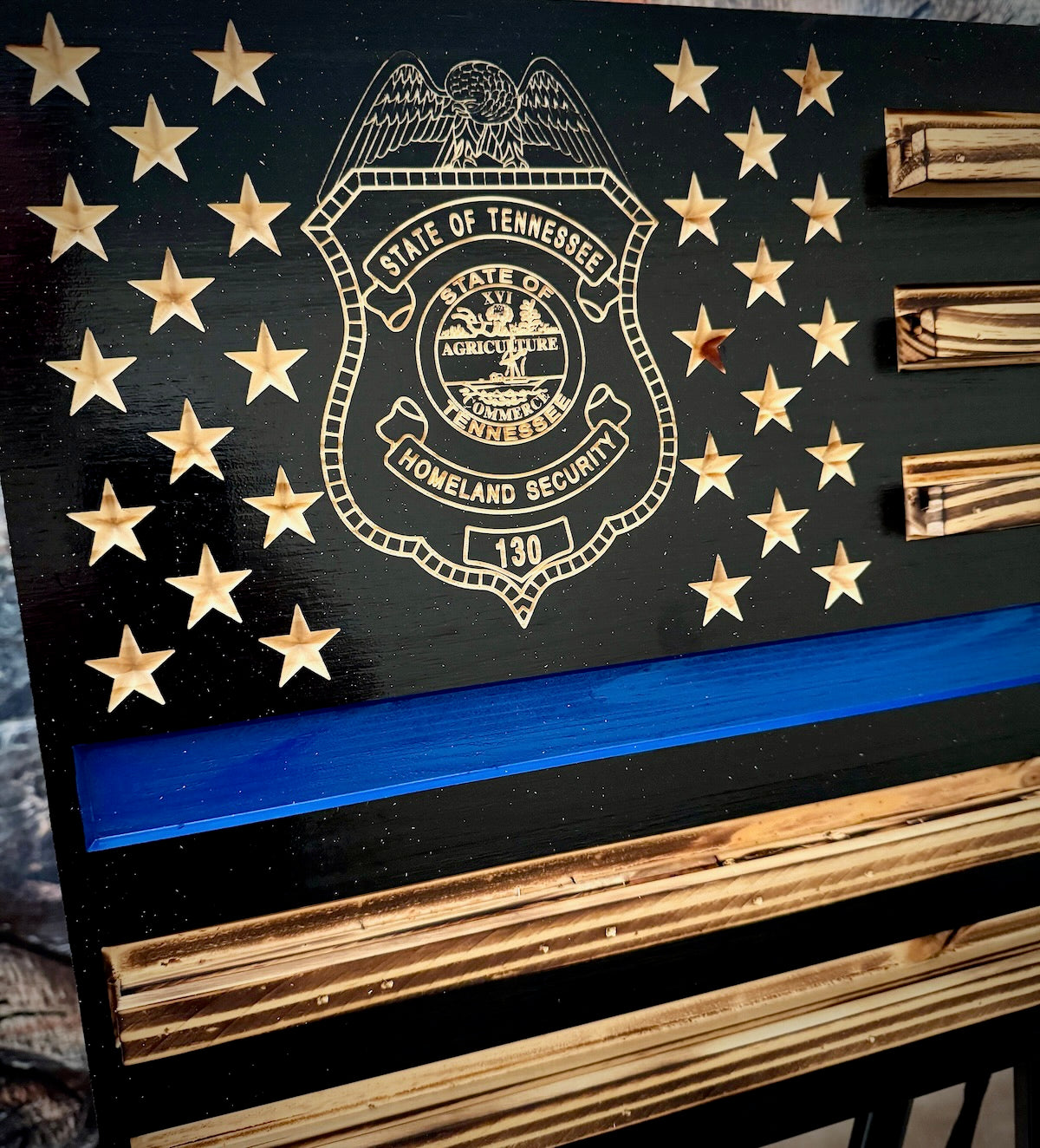 Custom Blue Line Challenge Coin Holder