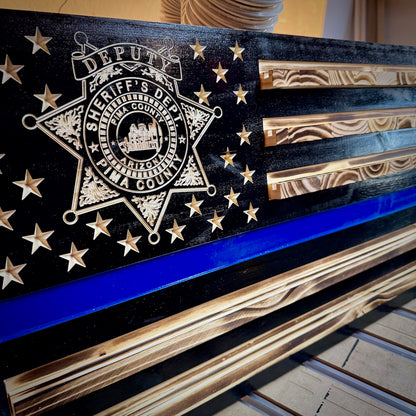 Custom Blue Line Challenge Coin Holder