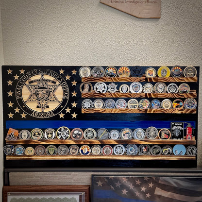 Custom Blue Line Challenge Coin Holder